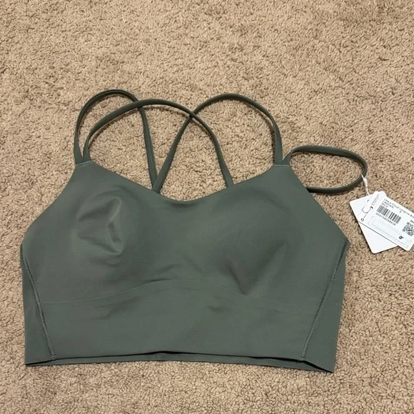 lululemon Olive Green Strappy Longline Bralette - Picture 1 of 2